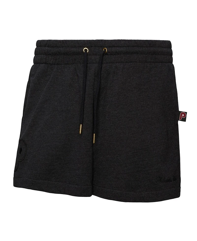 Mitchell & Ness Women's Black Philadelphia Phillies Cooperstown Collection Relaxed Shorts