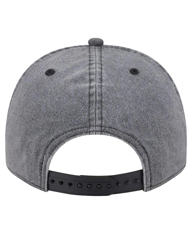 New Era Men's Charcoal Washington Wizards Throwback Washed Pre-Curved 9FIFTY Snapback Hat