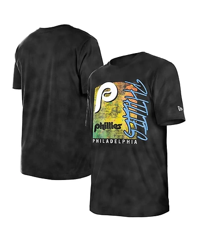 New Era Women's Black Philadelphia Phillies Sport Classics Enzyme Wash Oversized T-Shirt