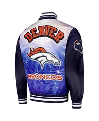 Pro Standard Men's Navy Denver Broncos Sublimated Satin Full-Snap Jacket