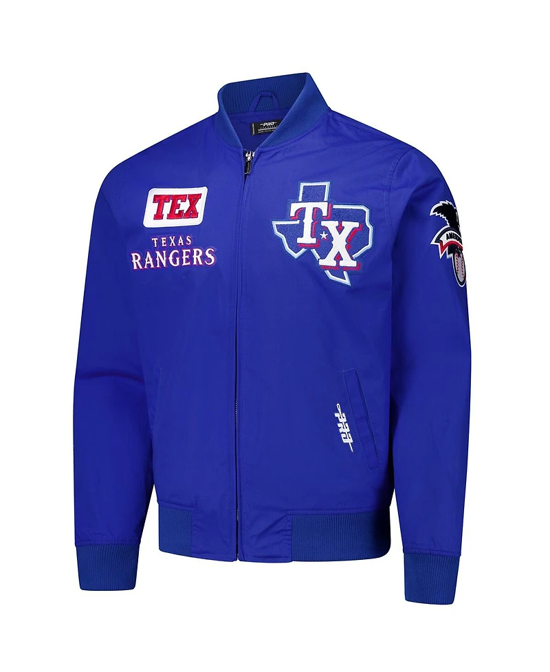 Pro Standard Men's Royal Texas Rangers Area Code Twill Full-Zip Jacket