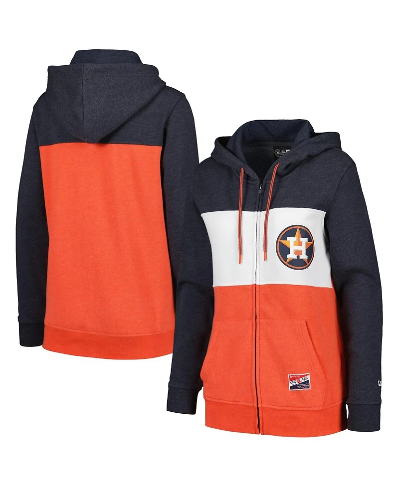New Era Women's Navy Houston Astros Color Block Full-Zip Hoodie Jacket