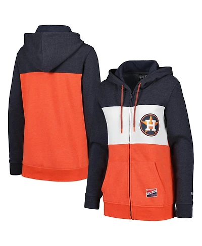 New Era Women's Navy Houston Astros Color Block Full-Zip Hoodie Jacket
