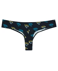 Concepts Sport Women's Black Jacksonville Jaguars Record Allover Print Knit Thong