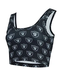 Concepts Sport Women's Black Las Vegas Raiders Record Allover Print Bralette