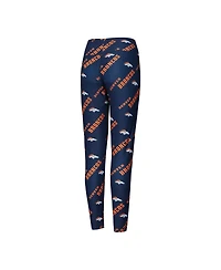 Concepts Sport Women's Navy Denver Broncos Breakthrough Allover Print Knit Sleep Leggings