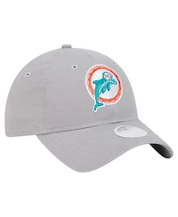 New Era Women's Gray Miami Dolphins Throwback 9TWENTY Adjustable Hat
