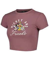 Mad Engine Women's Maroon Mickey Friends T-Shirt