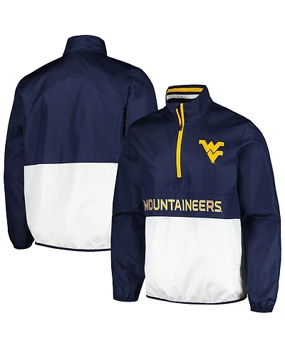 G-iii Sports by Carl Banks Men's Navy West Virginia Mountaineers Cornerman Half-Zip Top