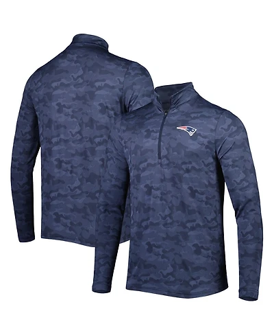 Antigua Men's Navy New England Patriots Brigade Quarter-Zip Sweatshirt