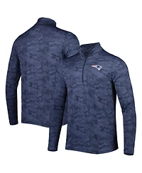 Antigua Men's Navy New England Patriots Brigade Quarter-Zip Sweatshirt
