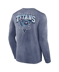 Fanatics Men's Heather Navy Tennessee Titans Heritage Snow Wash Long Sleeve T-Shirt