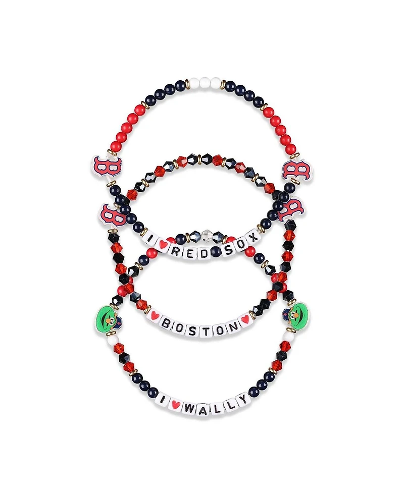 Foco Boston Red Sox 3-Pack Friendship Bracelet Set