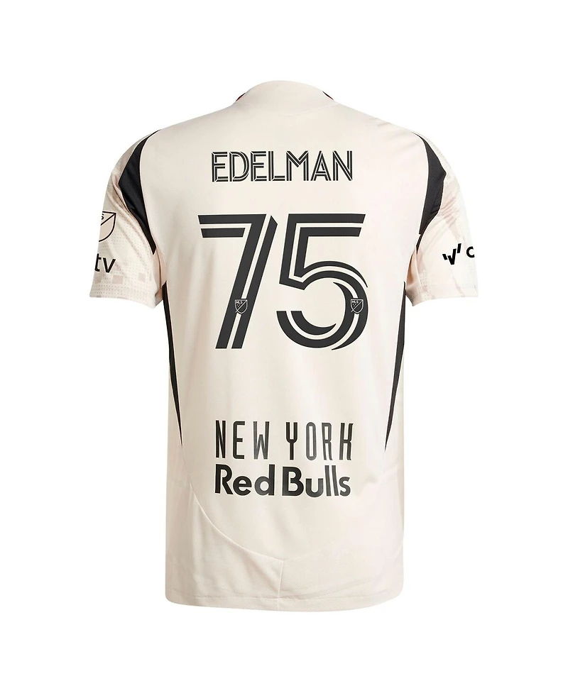 Adidas Men's Daniel Edelman Tan New York Red Bulls 2025 Stone Kit Authentic Player Jersey