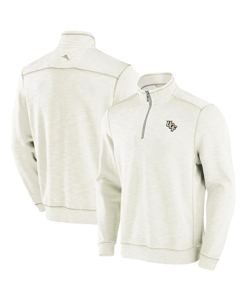 Tommy Bahama Men's Cream Ucf Knights Tobago Bay Half-Zip Tri-Blend Sweatshirt