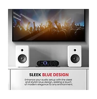Pyle Bluetooth Mini Blue Compact Audio Amplifier - Aux Input, Push-Type Terminals, Includes Power Adapter, 90 Watt Amp