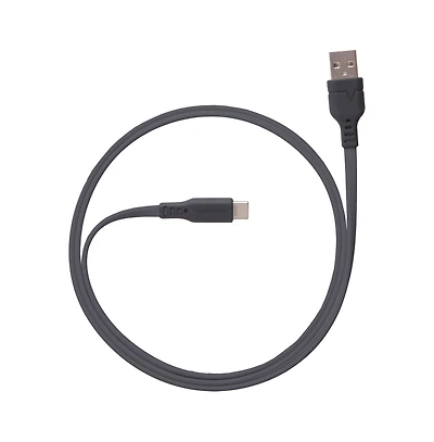 Ventev Flat Usb A to Usb C High Speed Tangle-Free 3.3 Foot Cable-Gray