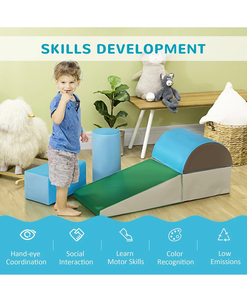 Soozier 5 Piece Climb and Crawl Activity Playset Soft for Child Learning Toy
