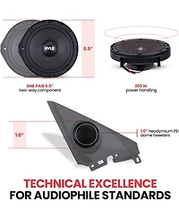 Pyle Two-Way Coaxial Speaker Systems, 6.5'' for 2006-Up Honda & Acura, 300 Watts, 4 Ohm Impedance (Pair)