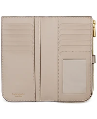 kate spade new york Deco Colorblocked Pebbled Leather Slim Zip Wallet