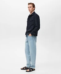 Mango Men's Suede Leather-Effect Overshirt