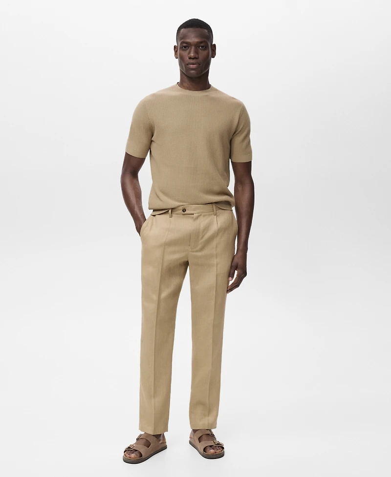 Mango Men's Slim-Fit Linen Pants