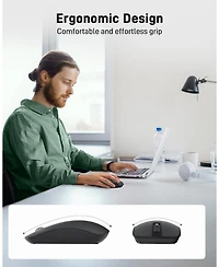 Acer Computer Mouse Wireless, 2.4G Slim Usb Wireless Mouse with Adjustable Dpi, 4 Buttons, Portable for Laptop, Desktop, Pc