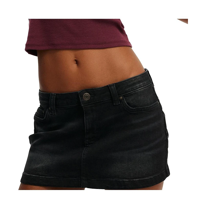 Cotton On Women's Micro Low Denim Skirt