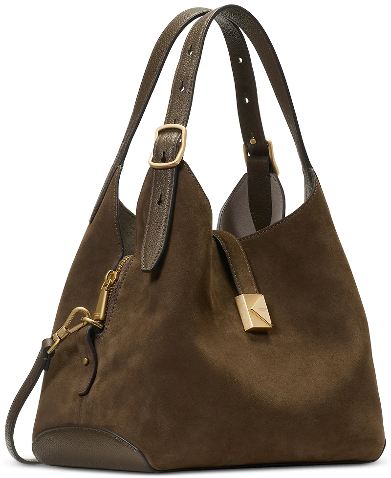 kate spade new york Deco Small Pebbled Leather & Suede Crossbody Tote