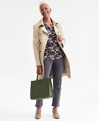 Style & Co Petite Printed 3/4-Sleeve Henley Top, Macy's Exclusive