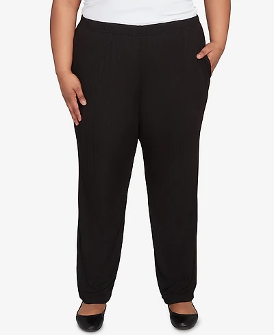 Alfred Dunner Plus As Usual Ribbed Knit Short Length Pants