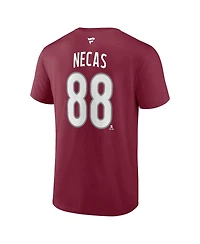 Fanatics Men's Martin Necas Burgundy Colorado Avalanche Authentic Stack Name Number T-Shirt