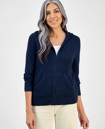 Style & Co Petite Luxsoft Full-Zip Hoodie Sweater,, Macy's Exclusive
