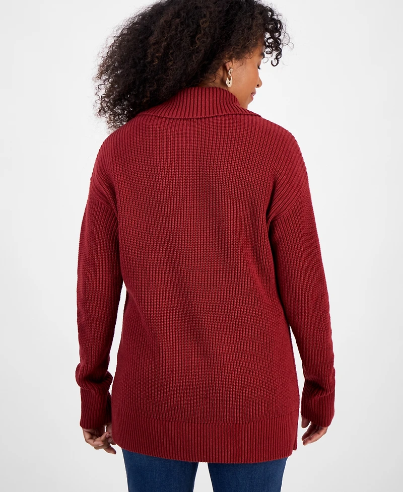 Style & Co Women's Quarter-Zip Cable-Knit Sweater, Macy's Exclusive