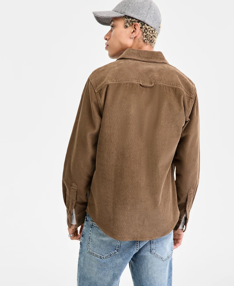 Sun + Stone Men's Long Sleeve Button-Front Corduroy Shirt, Created for Macy's