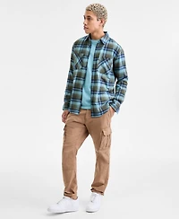 Sun + Stone Men's Wade Long-Sleeve Cotton Flannel Plaid Shirt, Macy's Exclusive