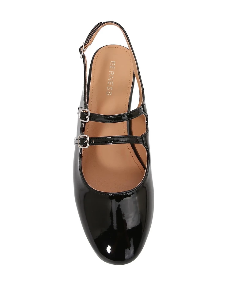 Berness Rosalie Double-Strap Mary Jane Flats