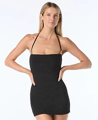Vince Camuto Women's Beaded Strap Bandeau Swim Dress