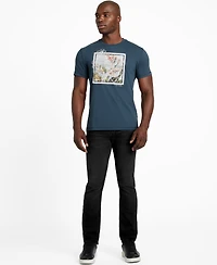 Guess Men's Short Sleeve Crewneck Flower Box Graphic T-Shirt