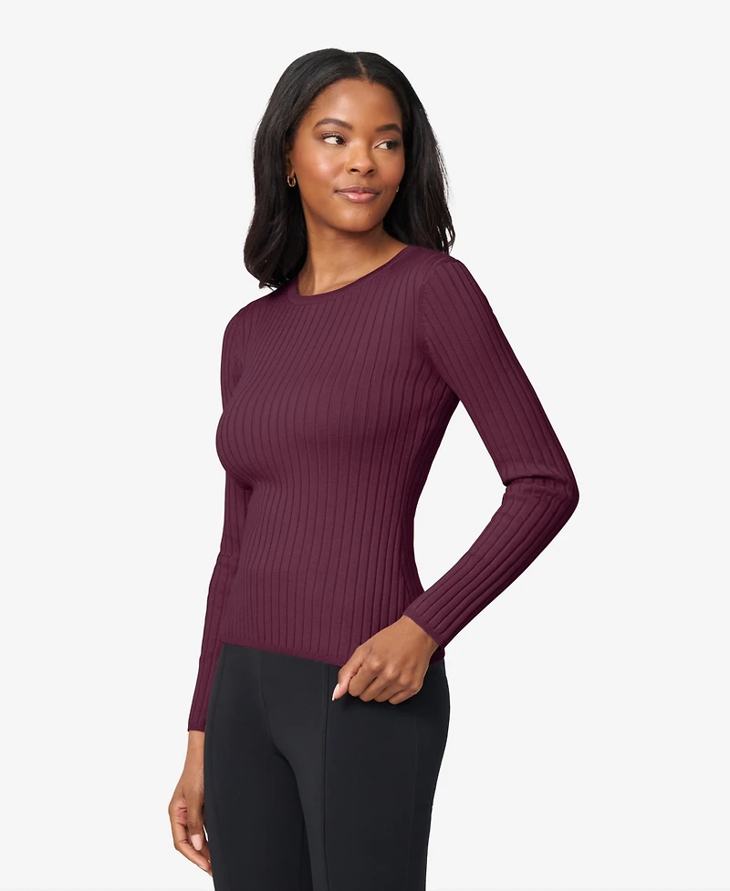 Melissa Paige Women's Crewneck Ribbed-Knit Sweater
