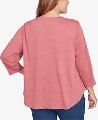 Ruby Rd. Plus Size Textured Knit Embellished Top