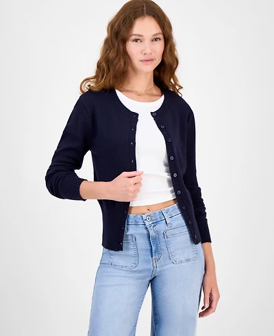 Madden Girl Juniors' High-Rib Button-Front Lady Cardigan