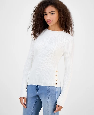 Hooked Up by Iot Juniors' Crewneck Long-Sleeve Sweater