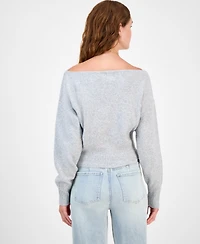 Hippie Rose Juniors' Off-The-Shoulder Slouchy Sweater
