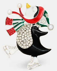 Holiday Lane Pave & Imitation Pearl Penguin Pin, Macy's Exclusive