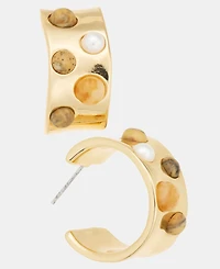 Style & Co Small Stone Studded Hoop Earrings, 0.9", Macy's Exclusive