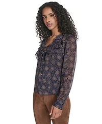 Tommy Hilfiger Women's Posy Ruffle Long Sleeve Blouse
