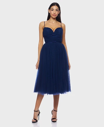 Alex & Sophia Juniors' Mesh Tulle Sleeveless Midi Dress