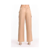 The Noli Shop Women's Milan Satin Cargo Pant