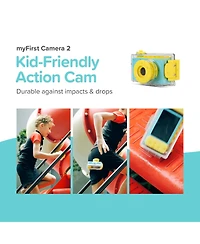 myFirst Camera 2 (Blue) Kids Action Camera with IPX8 Waterproof & Shockproof Case, 1080p Video 8MP Photo, Tripod Mount, Action Camera for Swimming, Gi